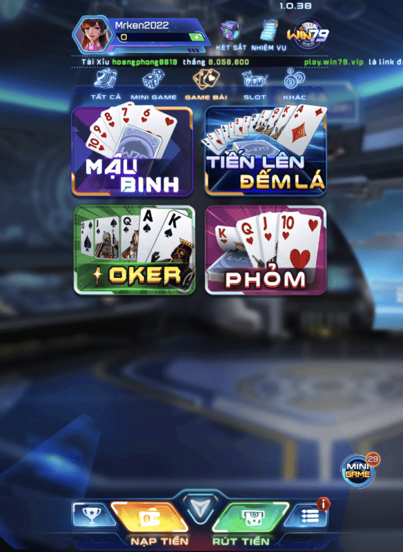Game bài Poker được ưa chuộng nhất tại Win79