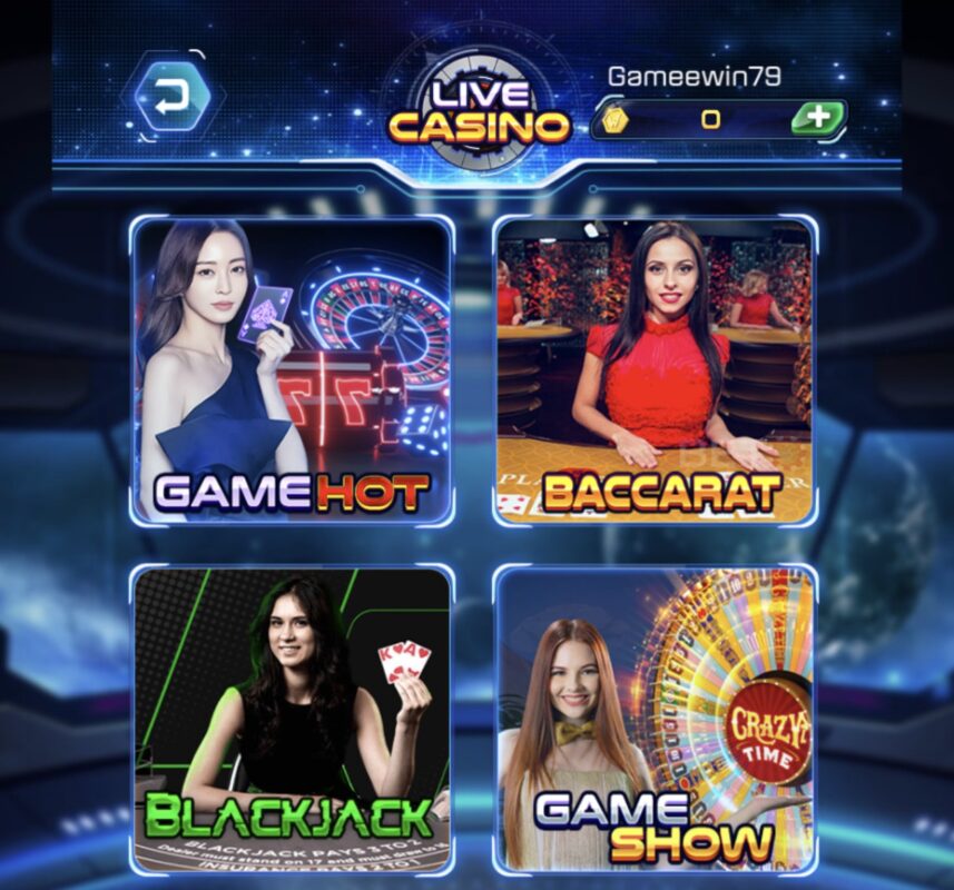 Chơi Blackjack tại Win79 theo hình thức live casino