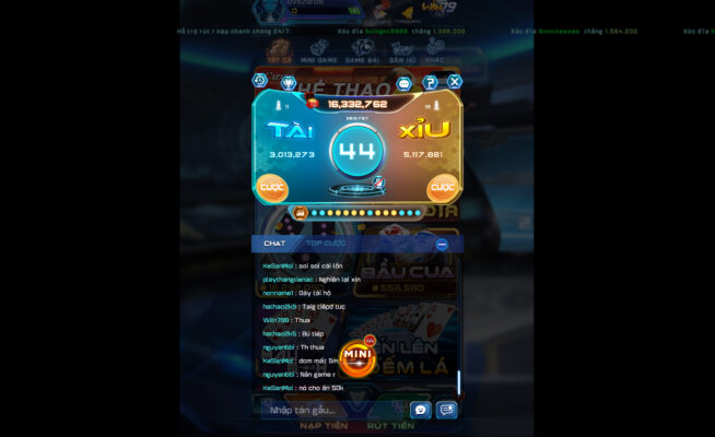 Hũ Tài xỉu trong game tại Win79